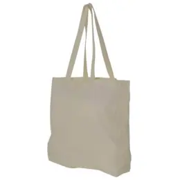 140g Cotton Gusset Tote Bag Natural Angle